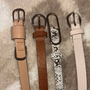 Stylish Women's Belt Set - Tan, Brown, and White